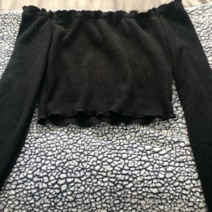 Over the shoulder black long sleeve